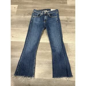 Rag & Bone Womens Medium Wash bella High Rise Flare Ankle Jeans Blue Size 24